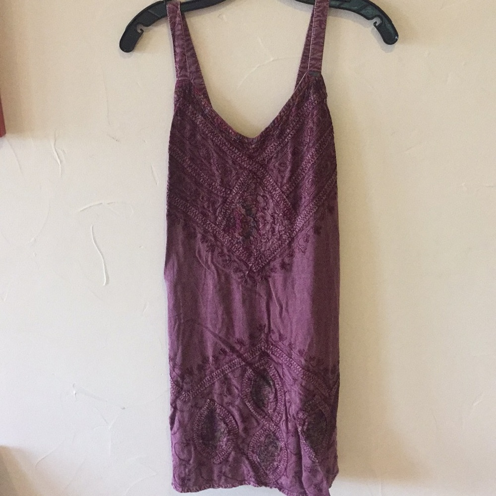 Plum, vintage embroidered dress